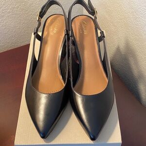 Clarks Black Slingback Heels
